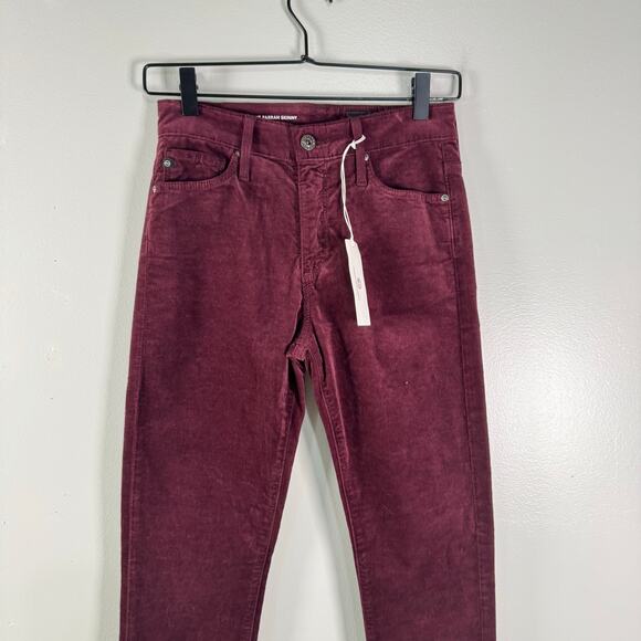 NWT Adriano Goldschmied Women's Red Stretch Mid Rise Cotton Skinny Pant Size 25 - Picture 2 of 10